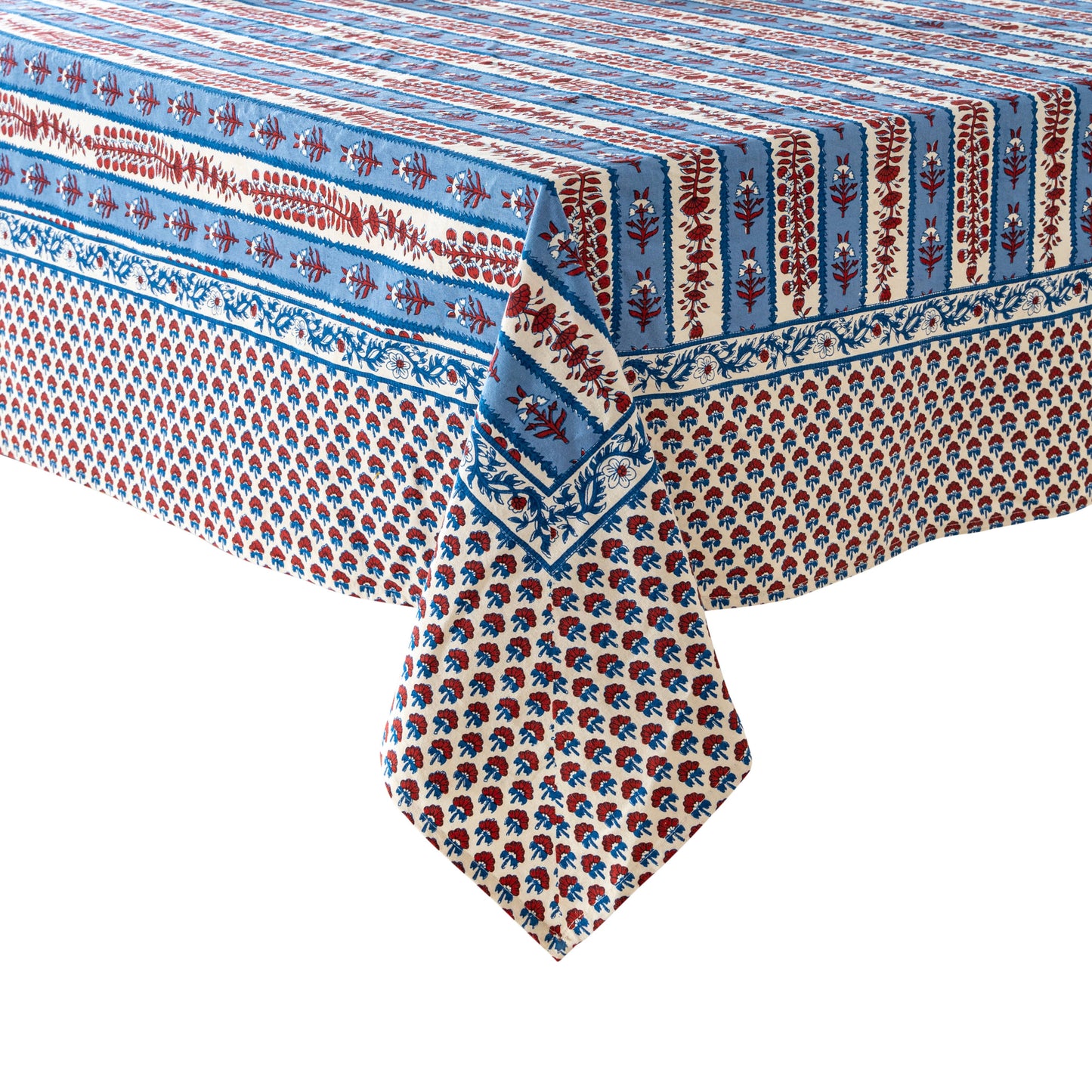 Provence Avignon Red & Blue Tablecloth: 71" x 71"