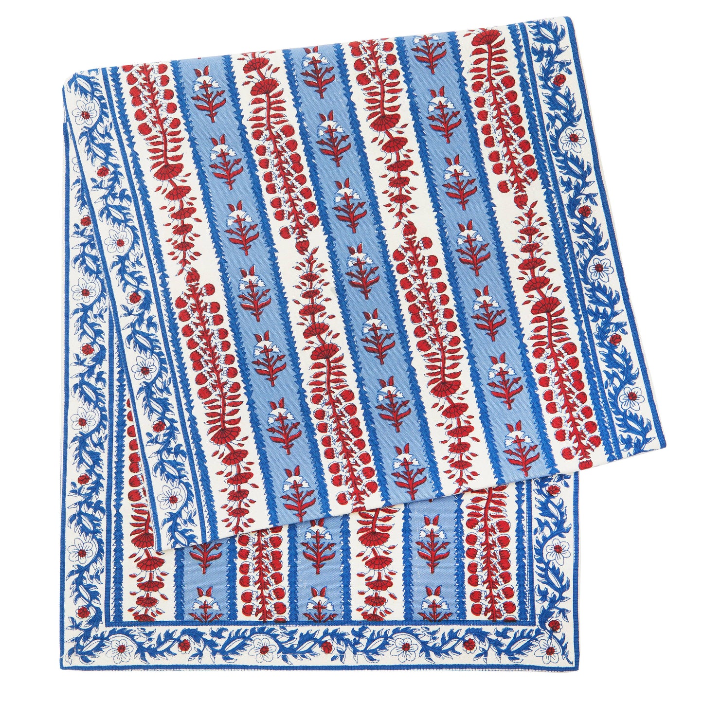 Avignon Red & Blue Runner: 16" x 90"