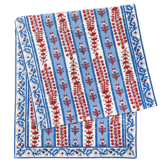 Avignon Red & Blue Runner: 16" x 90"