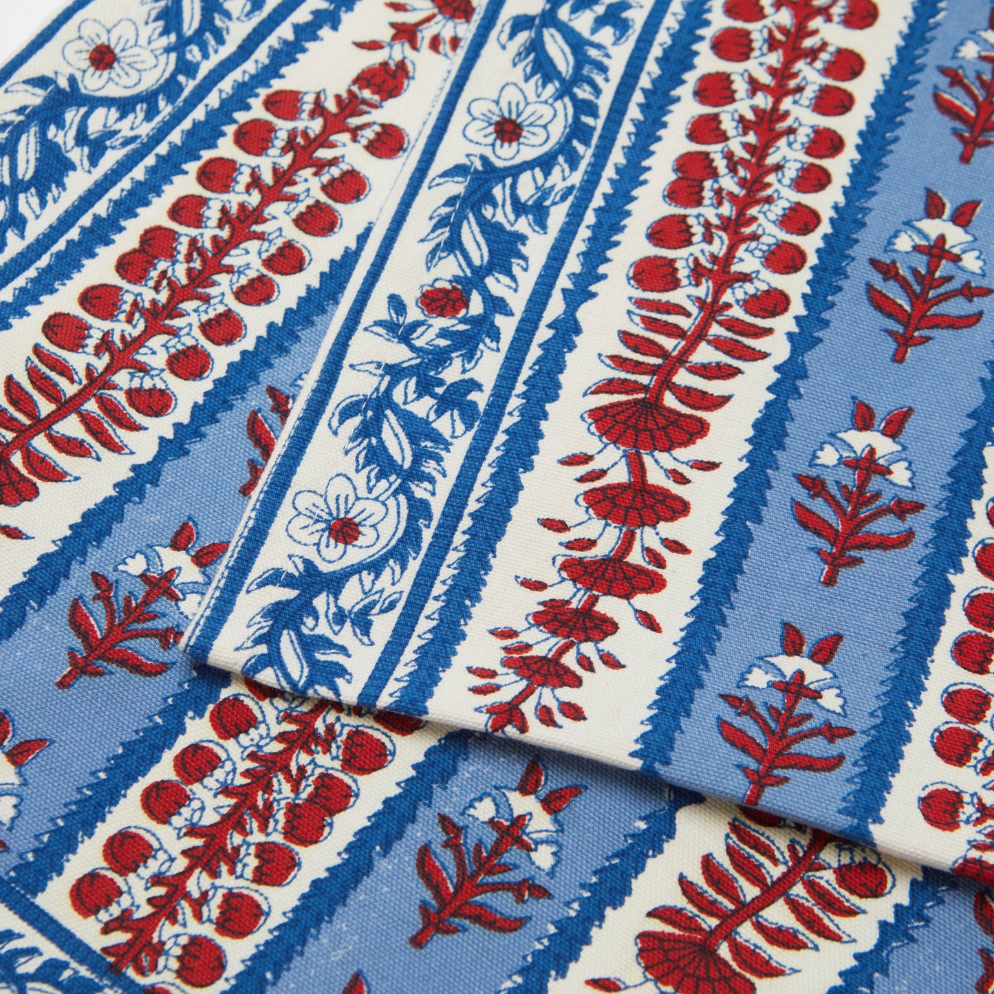 Avignon Red & Blue Runner: 16" x 90"