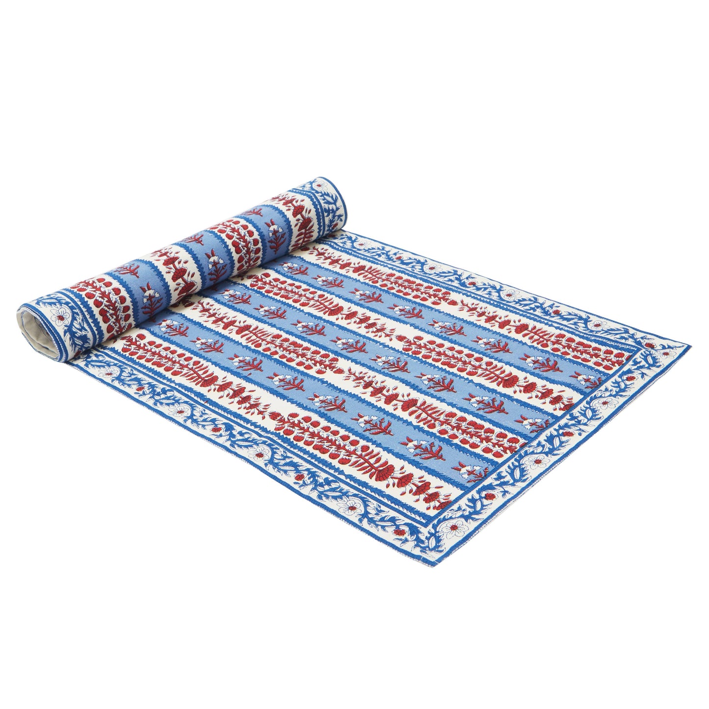 Avignon Red & Blue Runner: 16" x 90"