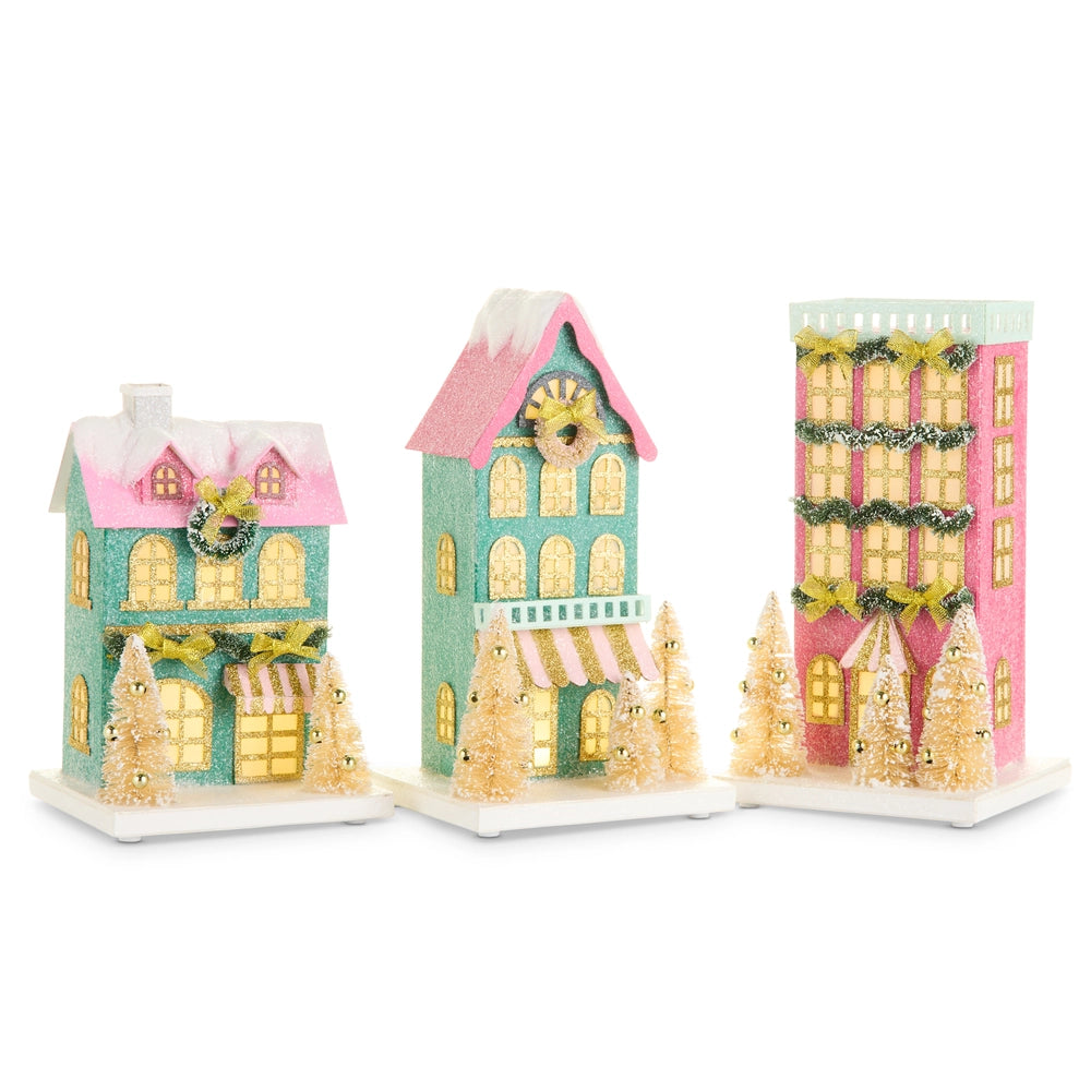 Lighted Paper House Assorted 10.25"