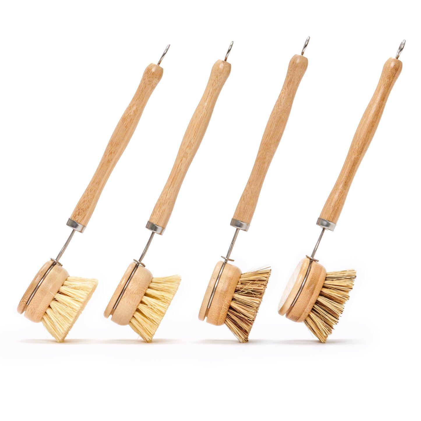 Long Handle Wood & Metal Dish Brush (Plastic Free): Softer & Lighter Colored Bristles Only