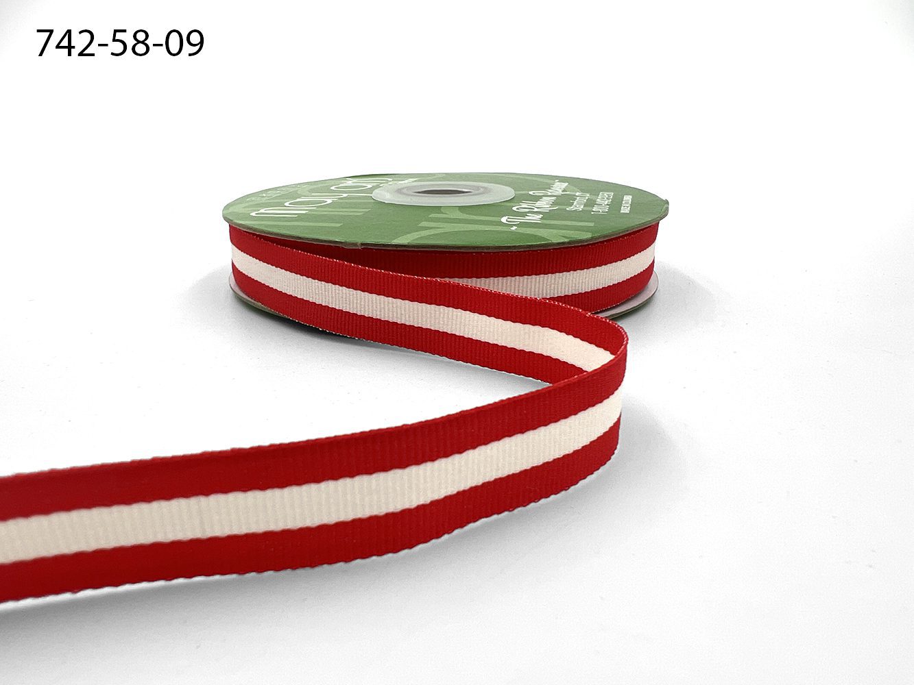 Ivory Center Red Edges Ribbon