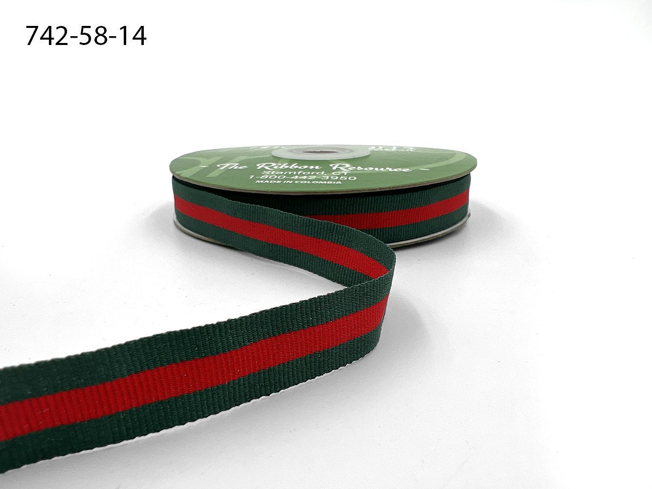 Red Center Green Edge Ribbon