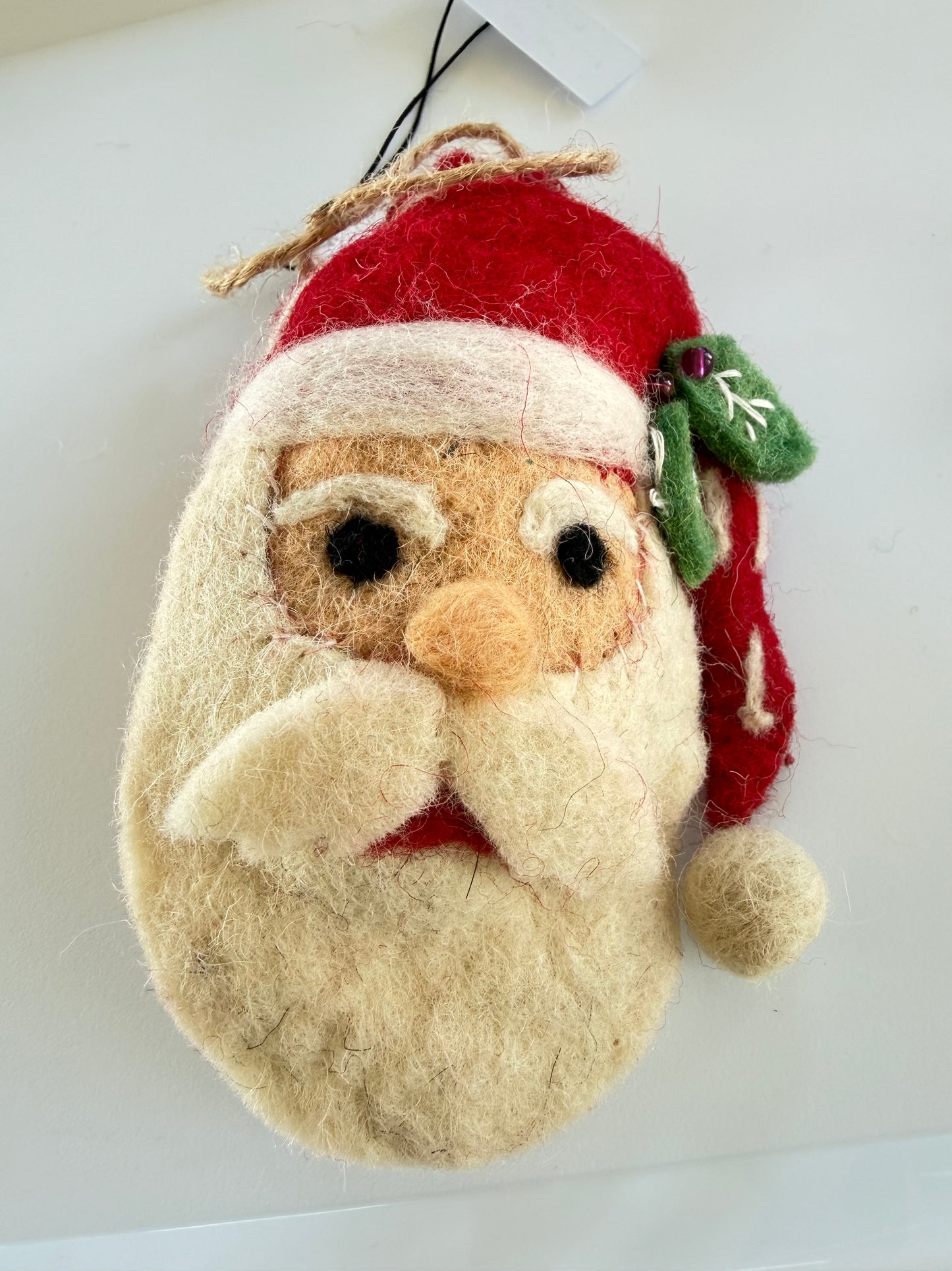Santa Head and stocking  Felt Ornaments