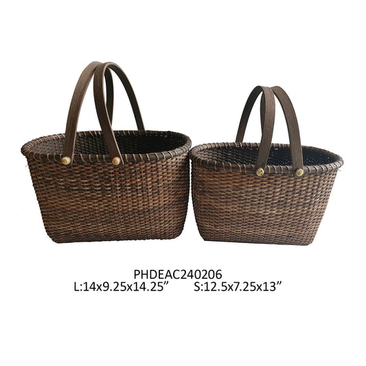 Rattan Porch Basket Small