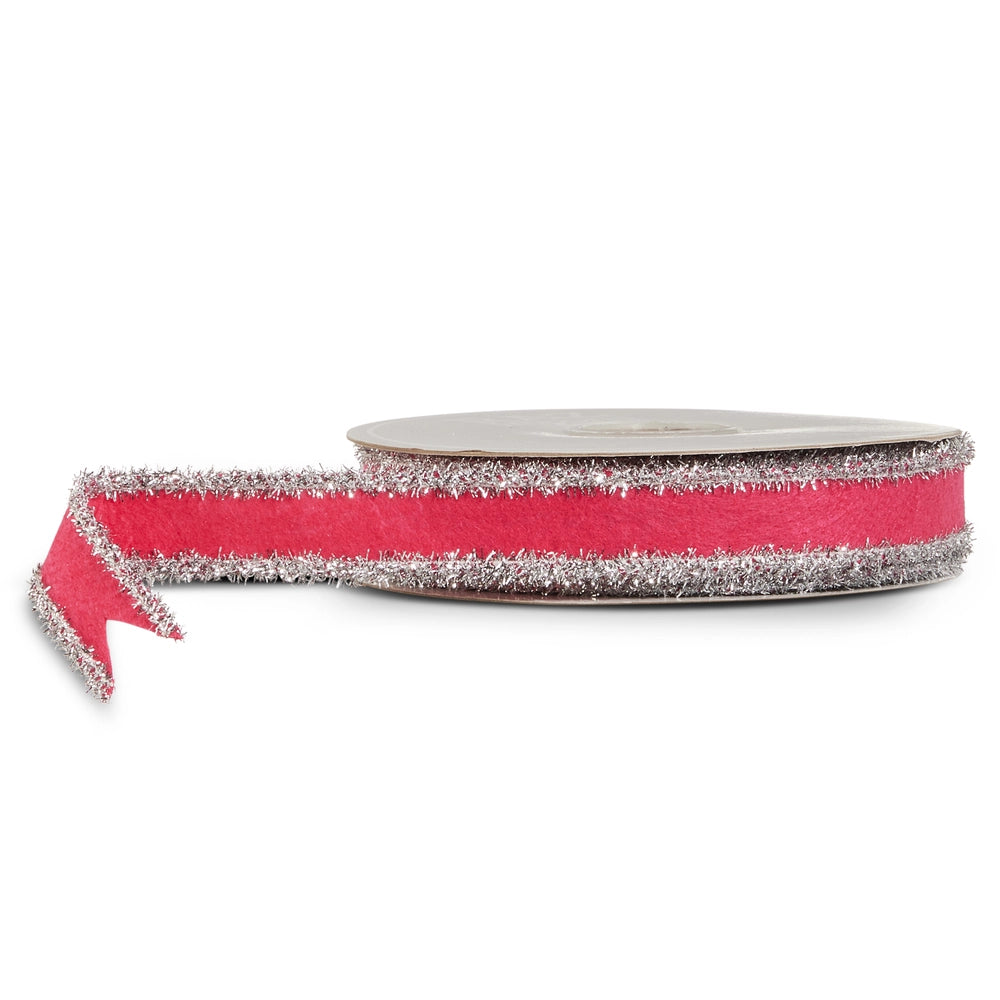 Wired Pink Tinsel Ribbon