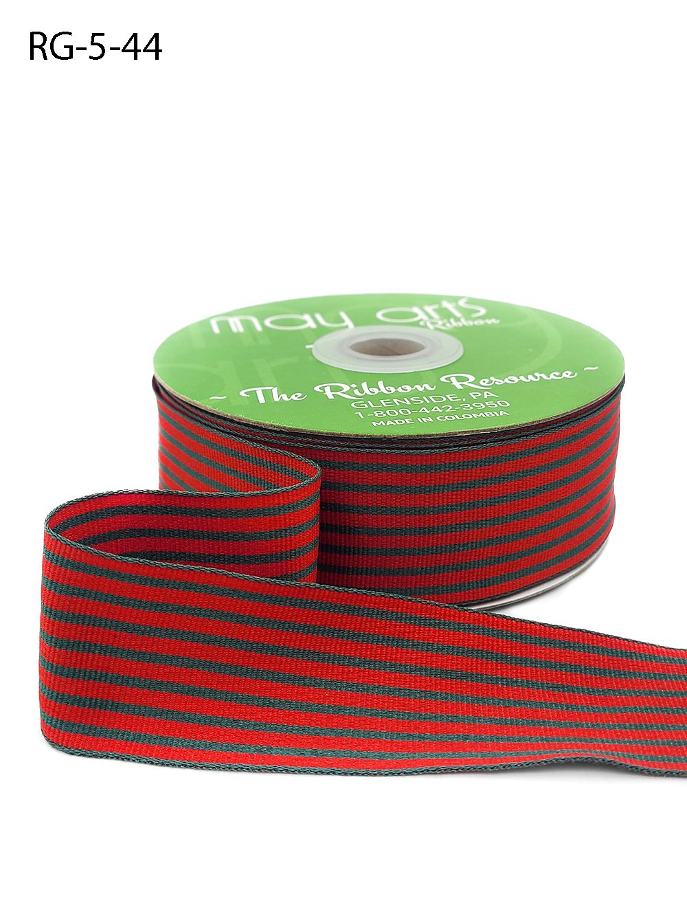 Red and Green Stripe Ribbon