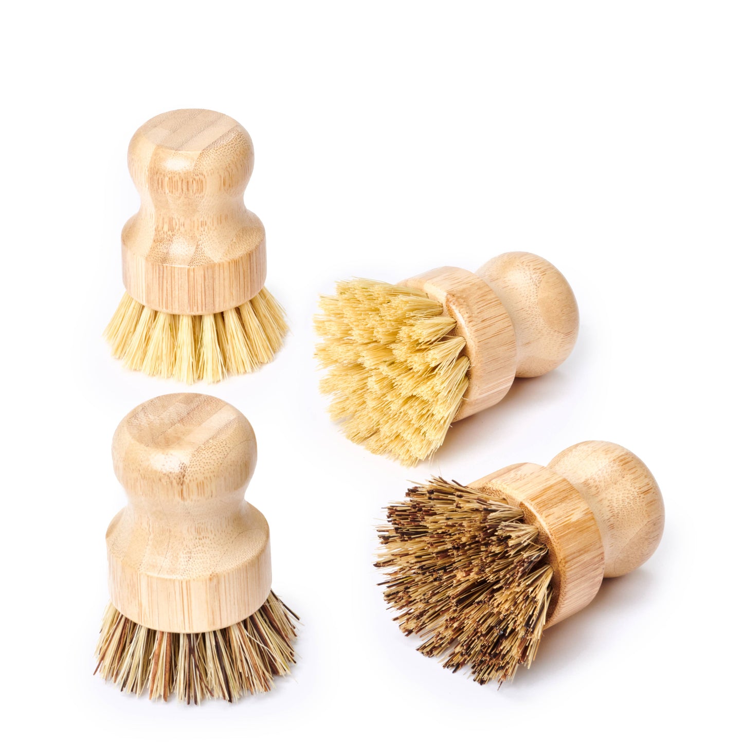 Bamboo Handle-less Dish Scrubbing Brush (Plastic Free): Softer & Lighter Colored Bristles Only