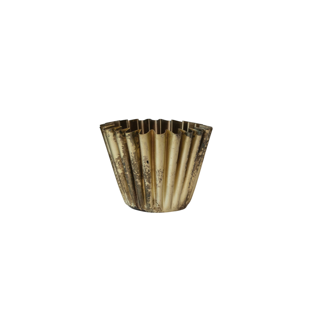 Small Fluted Brass Planter