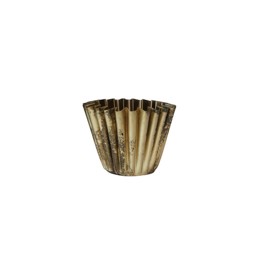 Small Fluted Brass Planter