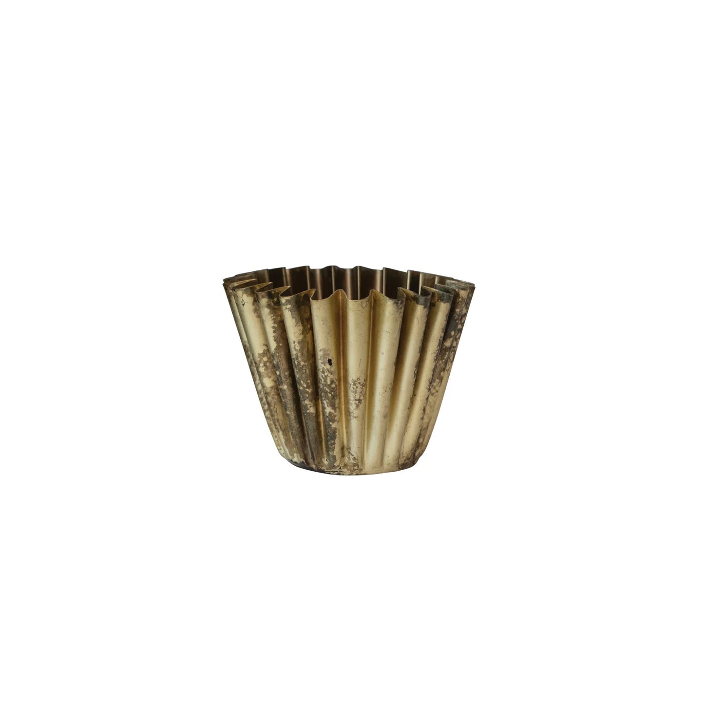 Fluted Metal Pot - Small