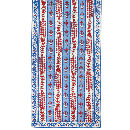 Avignon Red & Blue Runner: 16" x 90"