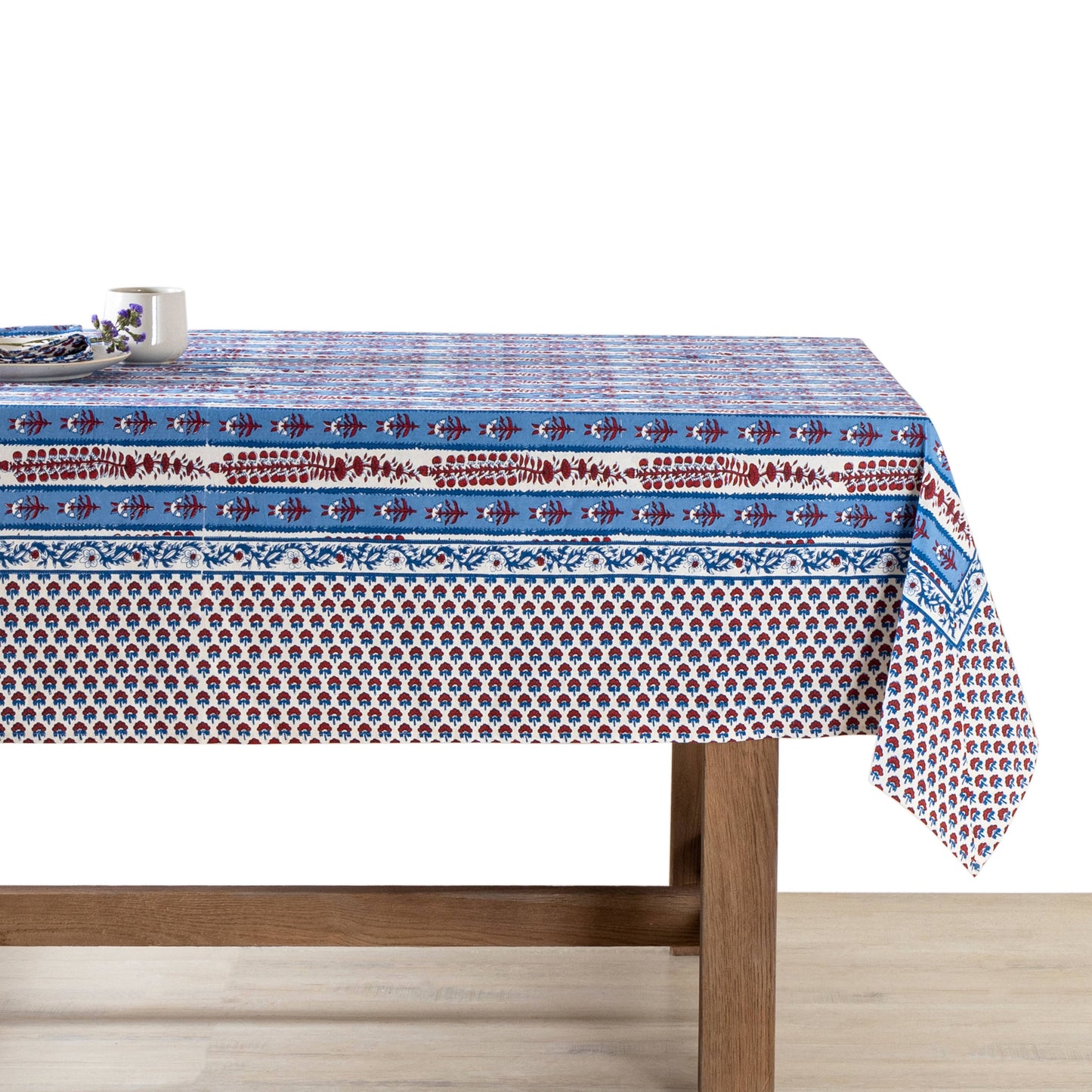 Provence Avignon Red & Blue Tablecloth: 71" x 71"