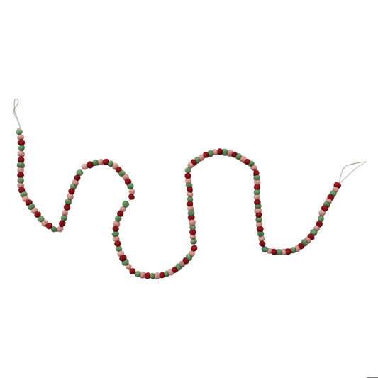 72"L x 1/2"H Wool Felt Ball Garland