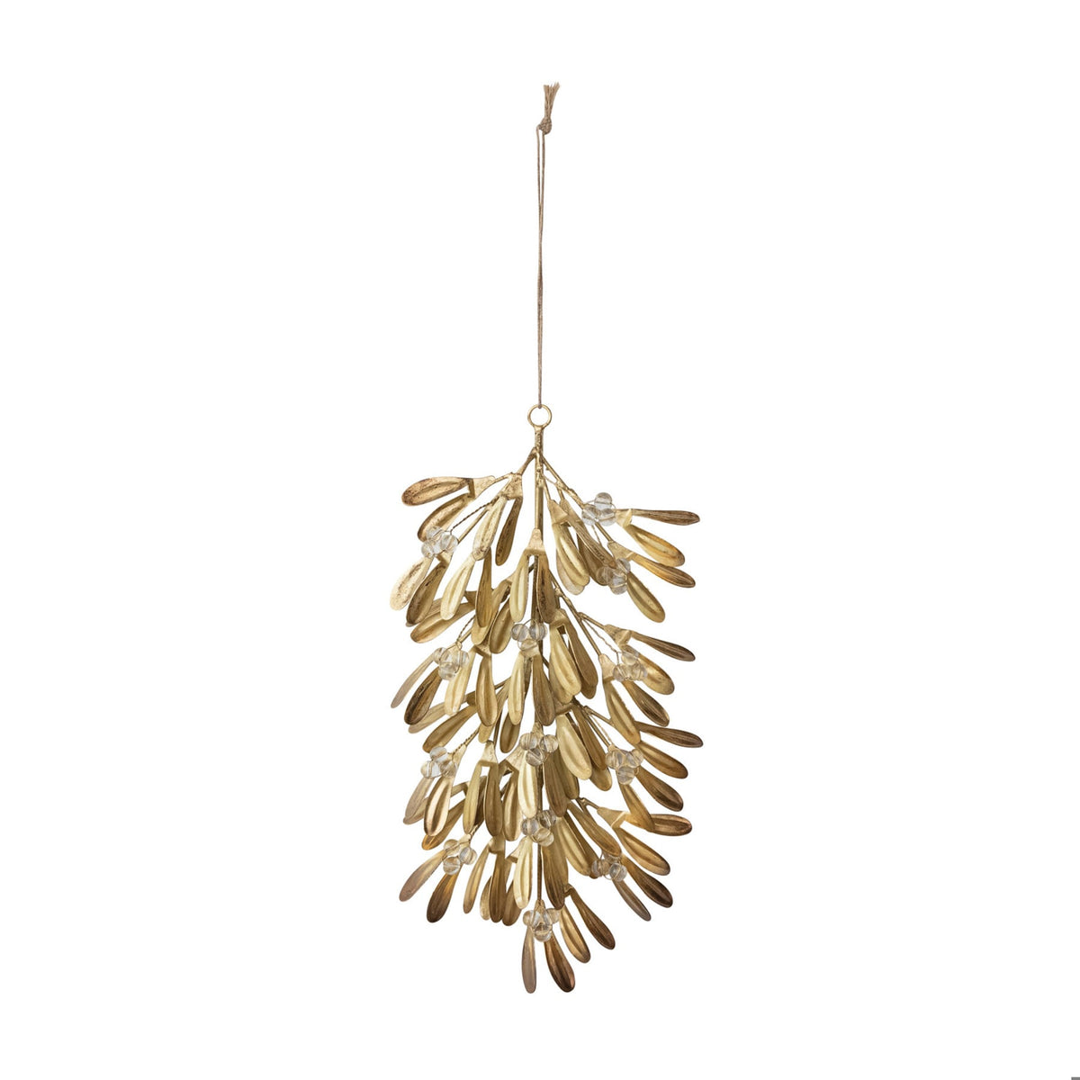 Handmade Metal Leaves & Plastic Bead Berries Bunch Ornament